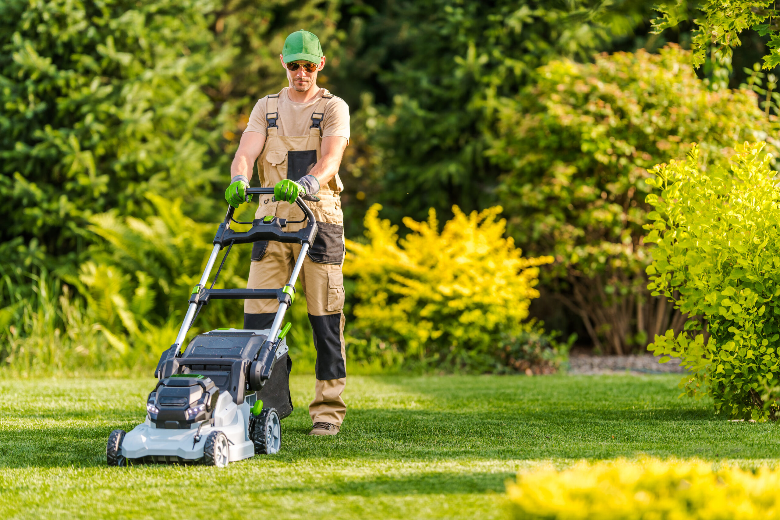 Lawn mowing and turf edging services